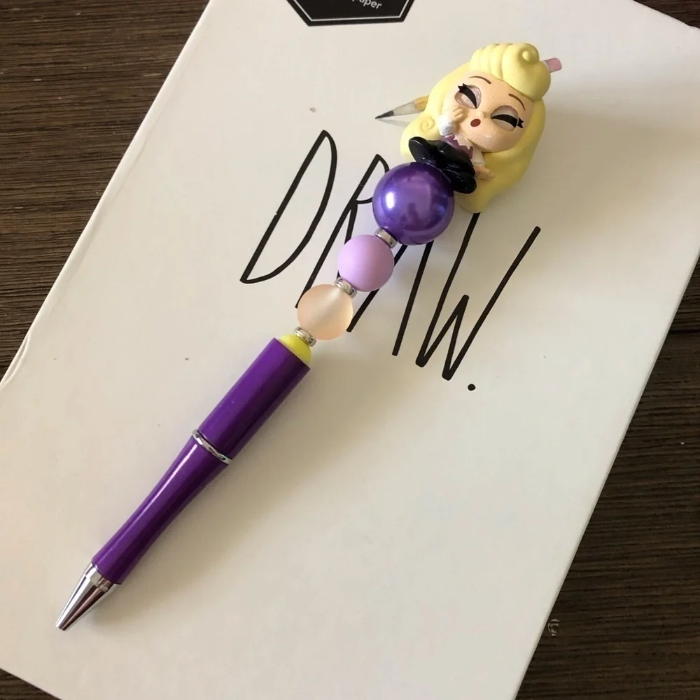 Disney Doorables: Sleeping Beauty: Princess Aurora Briar Rose handmade bead pen